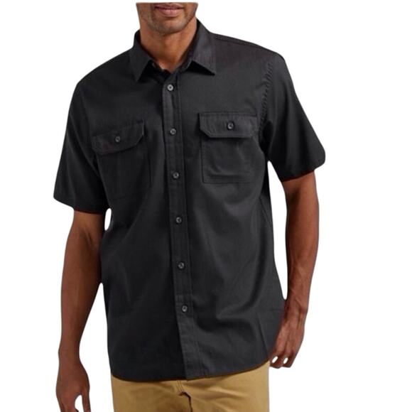 Wrangler Black Button-Up Shirt - Men's 3XT - Cotton - Picture 1 of 3
